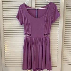 Purple Side Cut Out Dress